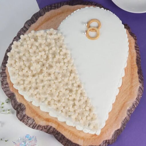 Eternal Love Heart Cake showcasing red velvet layers and heart-shaped design.