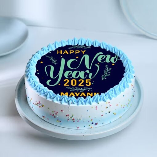 Eternal New Year Bliss Cake – a beautifully crafted cake symbolizing joy and bliss for your New Year celebrations.