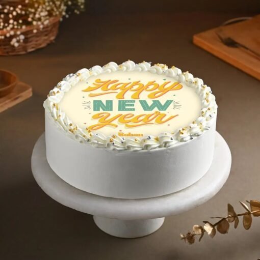 Festive New Year Bash Cake – a beautifully crafted cake with festive decorations, perfect for celebrating the New Year in style.