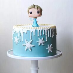 Frozen Elsa Cake adorned with sparkling details, icy fondant designs, and a beautiful Elsa topper, perfect for Frozen-themed celebrations.