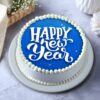 Joyful New Year Special Cake – a beautifully decorated cake with vibrant New Year-themed designs, perfect for celebrating with happiness and delight.