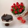 KitKat Delight Cake with Rose Bouquet – a perfect blend of rich chocolate and elegant roses.