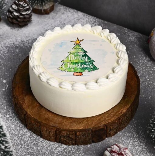 Magical Christmas Bliss Cake featuring rich flavors and enchanting holiday decorations.