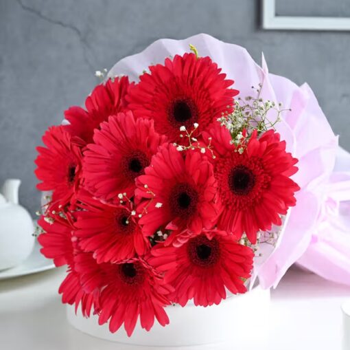 Mystical Gerberas Embrace showcasing vibrant gerbera blooms, ideal for adding beauty and elegance to any occasion.