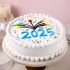 New Year Color Burst Cake with vibrant layers and colorful frosting, perfect for celebrating the new year with a splash of fun.