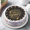 New Year Elegance Cake – a stunning cake with intricate designs and a refined finish, ideal for elegant New Year festivities.