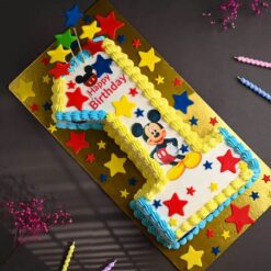 Delicious Number One Birthday Cake with vibrant decorations, perfect for first birthdays and milestone celebrations.