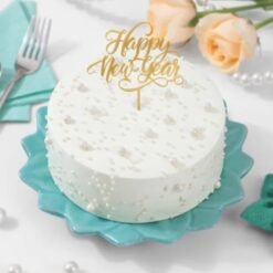 Pearl Glow New Year Cake – a beautifully decorated cake featuring a glowing pearl-like design, ideal for luxurious New Year festivities.