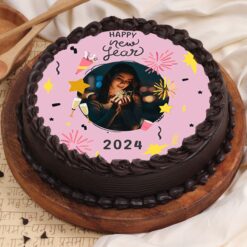 New Year Memory Frame Cake with customizable photo design.