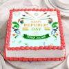 Republic Day Square Cake with vibrant patriotic colors, symbolizing unity and celebration, perfect for Republic Day gatherings and events.