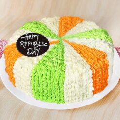 National Republic Day Cake decorated with vibrant colors and symbols of patriotism, perfect for celebrating Republic Day with a sweet touch.