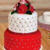 Rose Symphony Fondant Cake with beautiful handcrafted roses and smooth fondant finish.