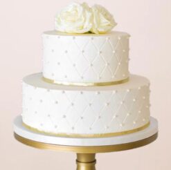 Rose Wedding Tiered Cake featuring beautiful floral designs, perfect for a timeless and romantic wedding.