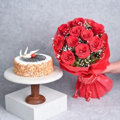 Roses Butterscotch Combo featuring delicate rose-inspired treats paired with crunchy butterscotch delights, elegantly packaged for any occasion.