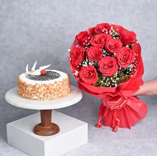 Roses Butterscotch Combo featuring delicate rose-inspired treats paired with crunchy butterscotch delights, elegantly packaged for any occasion.