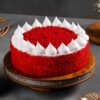 Ruby Cream Elegance Cake with rich red hues, creamy layers, and elegant frosting details for a sophisticated dessert centerpiece.