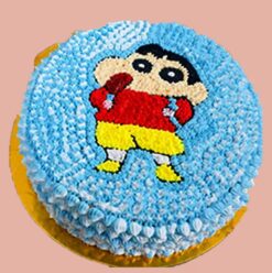 A fun and colorful Shinchan Adventure Cake featuring Shinchan and his exciting adventures.