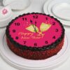 Sparkling New Year Clock Cake adorned with festive designs, a clock centerpiece, and delicious holiday flavors.