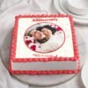 Golden Anniversary Photo Cake with customizable edible photos and shimmering gold details, perfect for commemorating 50 years of togetherness.