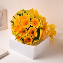 Sunshine Gerbera Delight featuring vibrant and cheerful gerbera blooms.