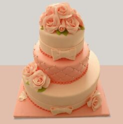 Timeless Rose Tier Cake with beautiful rose accents and classic design.