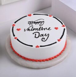 Romantic Tropical Valentine's Day Cake with layers of exotic tropical fruits and elegant frosting, perfect for Valentine's Day celebrations.