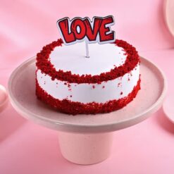 Valentine Velvet Cake – a rich red velvet cake topped with creamy frosting, ideal for celebrating love this Valentine’s Day.