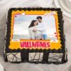 Valentine’s Day photo cake featuring a heart design and romantic memories captured in edible print, perfect for celebrating love.