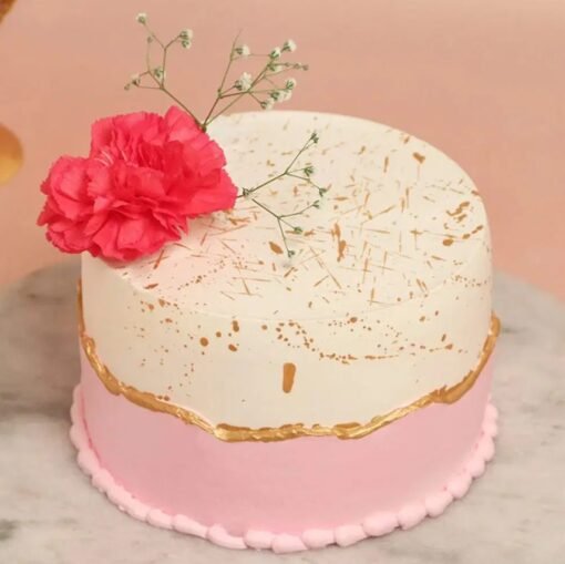 Vanilla Strawberry Bloom Cake – a gorgeous cake featuring layers of creamy vanilla and fresh strawberries, beautifully decorated with floral blooms for a charming touch.