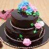 Elegant Velvet Chocolate Tier Cake with decadent chocolate layers and creamy frosting, beautifully crafted for special occasions.