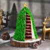 Velvety Christmas Tree Cake with rich layers and holiday-inspired decorations, perfect for festive celebrations.