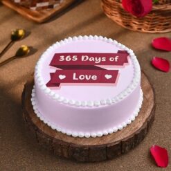 365 Days of Love Cake featuring elegant designs, perfect for first anniversaries or celebrating a full year of cherished moments.