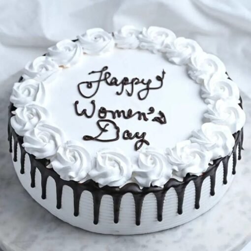 Blackforest Women’s Day Cake – a delectable treat layered with chocolate, cream, and cherries, ideal for honoring women on Women’s Day.