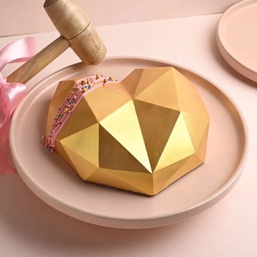 Golden Love Smash Cake, a shimmering gold smash cake with hidden treats, designed for elegant and festive celebrations.