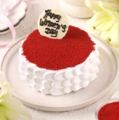 Scarlet Women’s Day Cake – a striking and vibrant dessert honoring the strength and resilience of inspiring women.