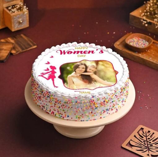 Women’s Day Photo Cake – a custom cake featuring your chosen photo, perfect for celebrating Women’s Day in a heartfelt and memorable way.