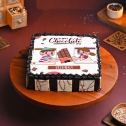 Affection Chocolate Day Cake with luscious chocolate layers, topped with elegant decorations, symbolizing love and indulgence.