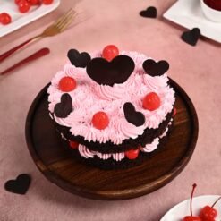 Berry Choco Love Valentine Cake – A heart-shaped chocolate cake topped with fresh berries, ideal for Valentine's Day and romantic celebrations.