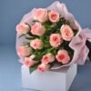 Elegant Blush Passion Roses Bouquet with a mix of soft pink and deep red roses, symbolizing love, passion, and grace.