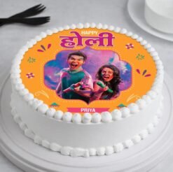 Colorful Holi Glow Celebration Cake, a festive treat decorated with vibrant hues, perfect for Holi celebrations and joyous gatherings.