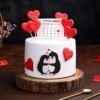 A beautifully crafted Hug Day Love Cake with heart details, symbolizing warmth and affection.