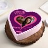 Photo Love Heart Valentine's Day Cake – A custom heart-shaped cake featuring a photo print, perfect for romantic celebrations and heartfelt moments.