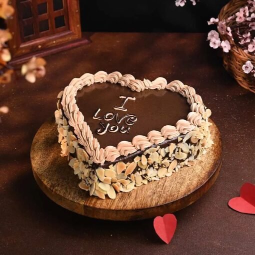 Pure Indulgence Love Cake with rich flavors, creamy layers, and romantic design, perfect for Valentine's Day or special celebrations.