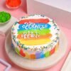 Bright and colorful Rainbow Bliss Holi Cake, a festive treat perfect for celebrating the joy and vibrancy of Holi.