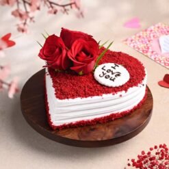 Red Velvet Romance Cake – A rich, indulgent red velvet cake perfect for romantic celebrations, offering a blend of elegance and delicious flavor.