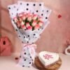 Romantic Bliss Combo featuring fresh flowers, premium chocolates, and a delightful cake, perfect for Valentine’s, anniversaries, or special surprises.