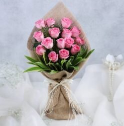 Romantic Blush Blooms bouquet with delicate pastel flowers, ideal for anniversaries, proposals, and heartfelt surprises.