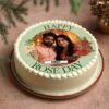 Timeless Rose Day Photo Cake with elegant floral designs and a personalized edible image.