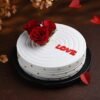 Tropical Rose Love Cake with delicate floral accents and exotic flavors.