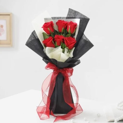 Elegant rose bouquet with fresh, radiant blooms, symbolizing serenity, love, and grace for special occasions and heartfelt moments.